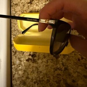 Swarovski Green Sunglasses with Gold Accents